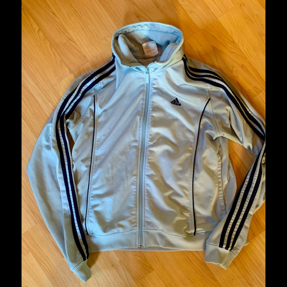 Baby blue Adidas Track Jacket top